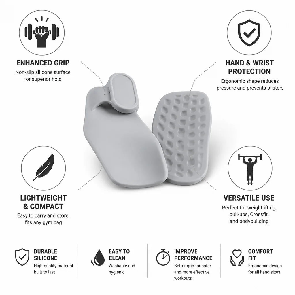Weightlifting Grips Non-Slip Silicone Wrist Support One Pair