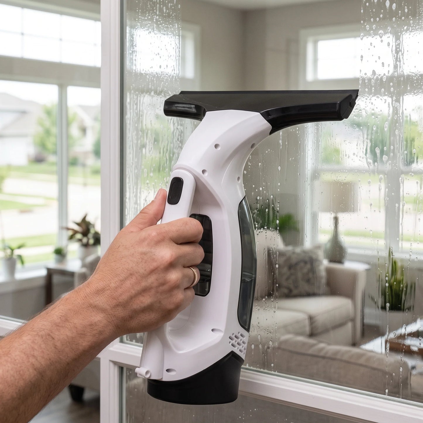 Window Vacuum Cleaner Cordless Telescopic Handle & Squeegee