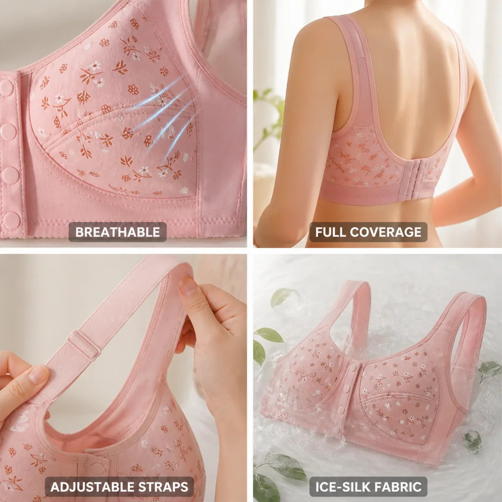 Wirefree Bra U-Shaped Gel Support Ice-Silk Fabric