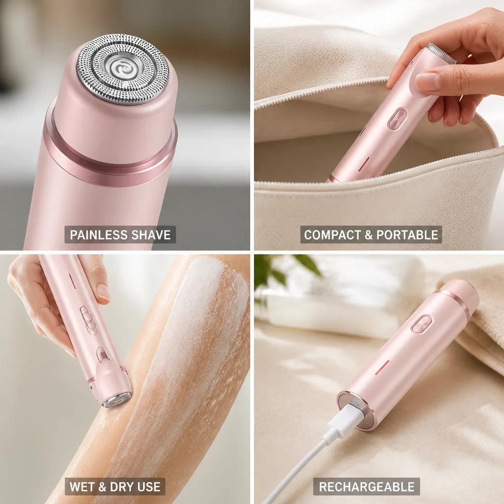 Women's Electric Shaver Rechargeable Compact Wet & Dry