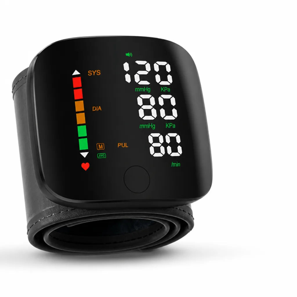 Wrist Blood Pressure Monitor Large LED Touch Display & Rechargeable