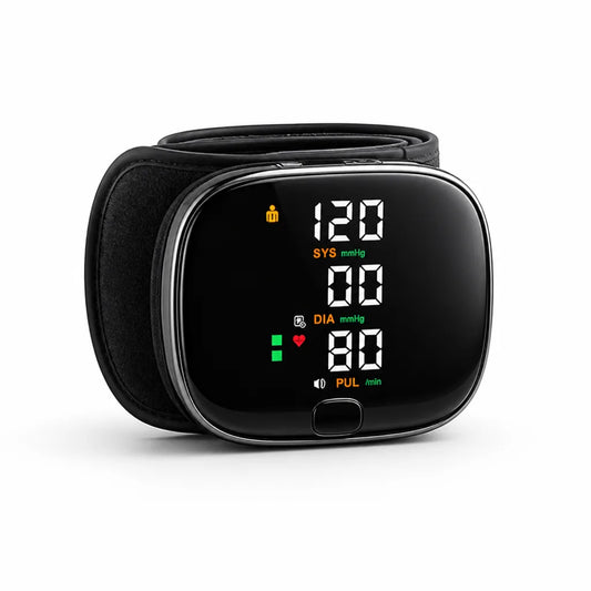Wrist Blood Pressure Monitor Touchscreen Voice Readout Rechargeable