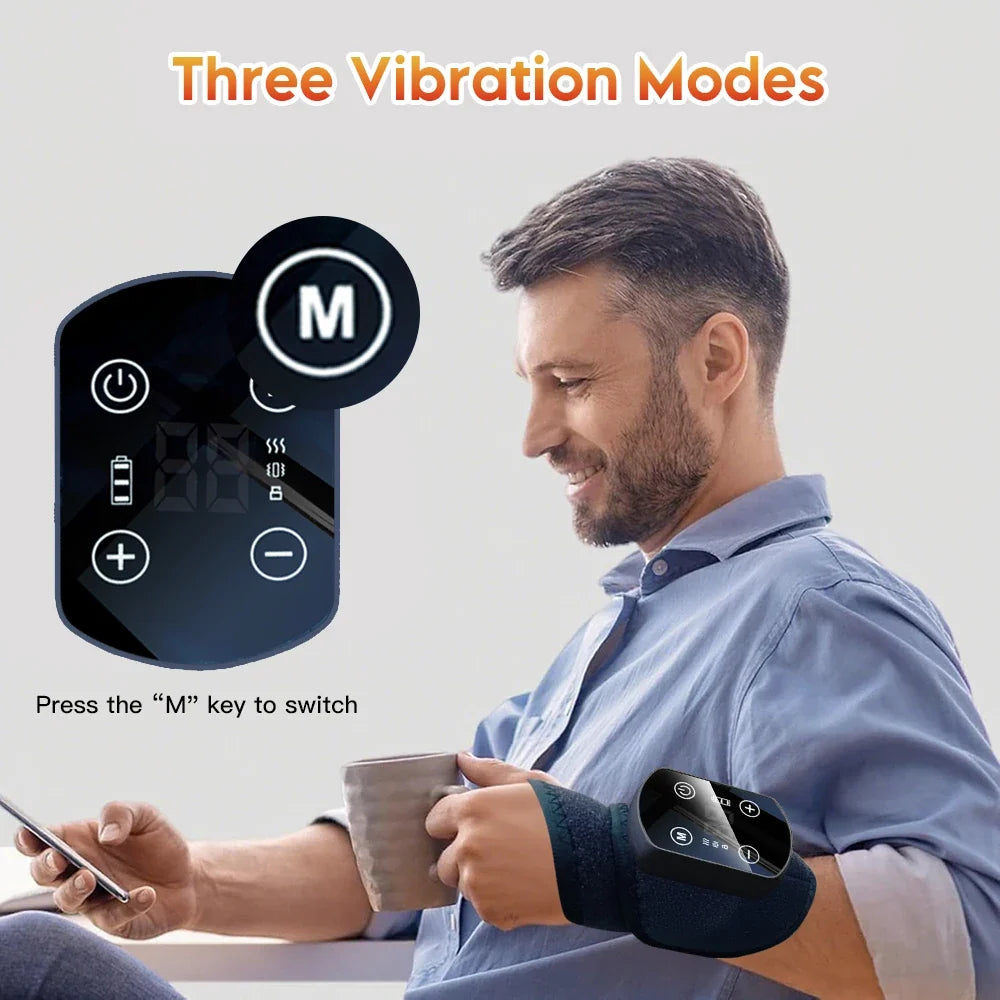 Wrist Massager Cordless Heat & Vibration Adjustable Fit