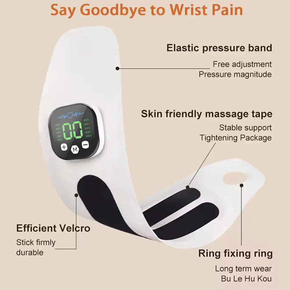 Wrist Massager Cordless USB Rechargeable 10 Massage Modes