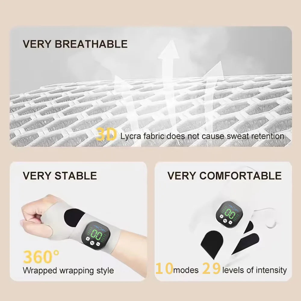 Wrist Massager Cordless USB Rechargeable 10 Massage Modes
