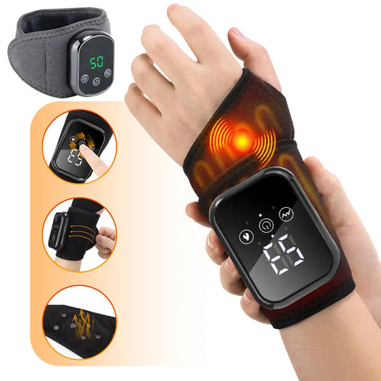 Wrist Massager Heat & Vibration Adjustable Strap