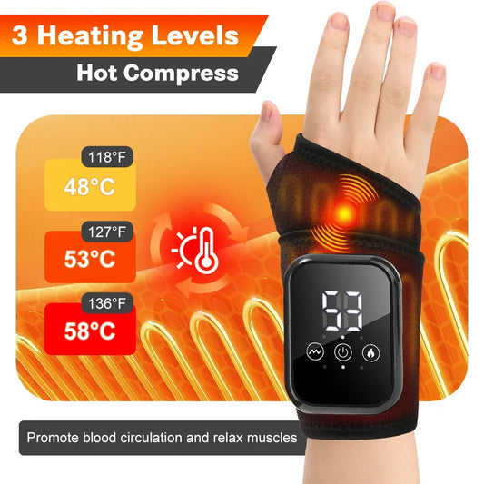 Wrist Massager Heat & Vibration Adjustable Strap