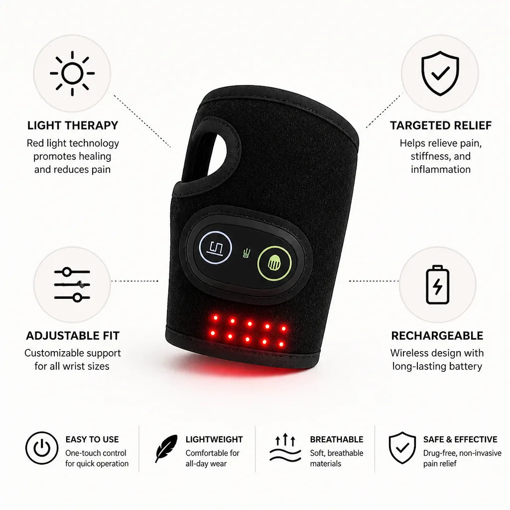 Wrist Wrap Light Therapy & Adjustable Support