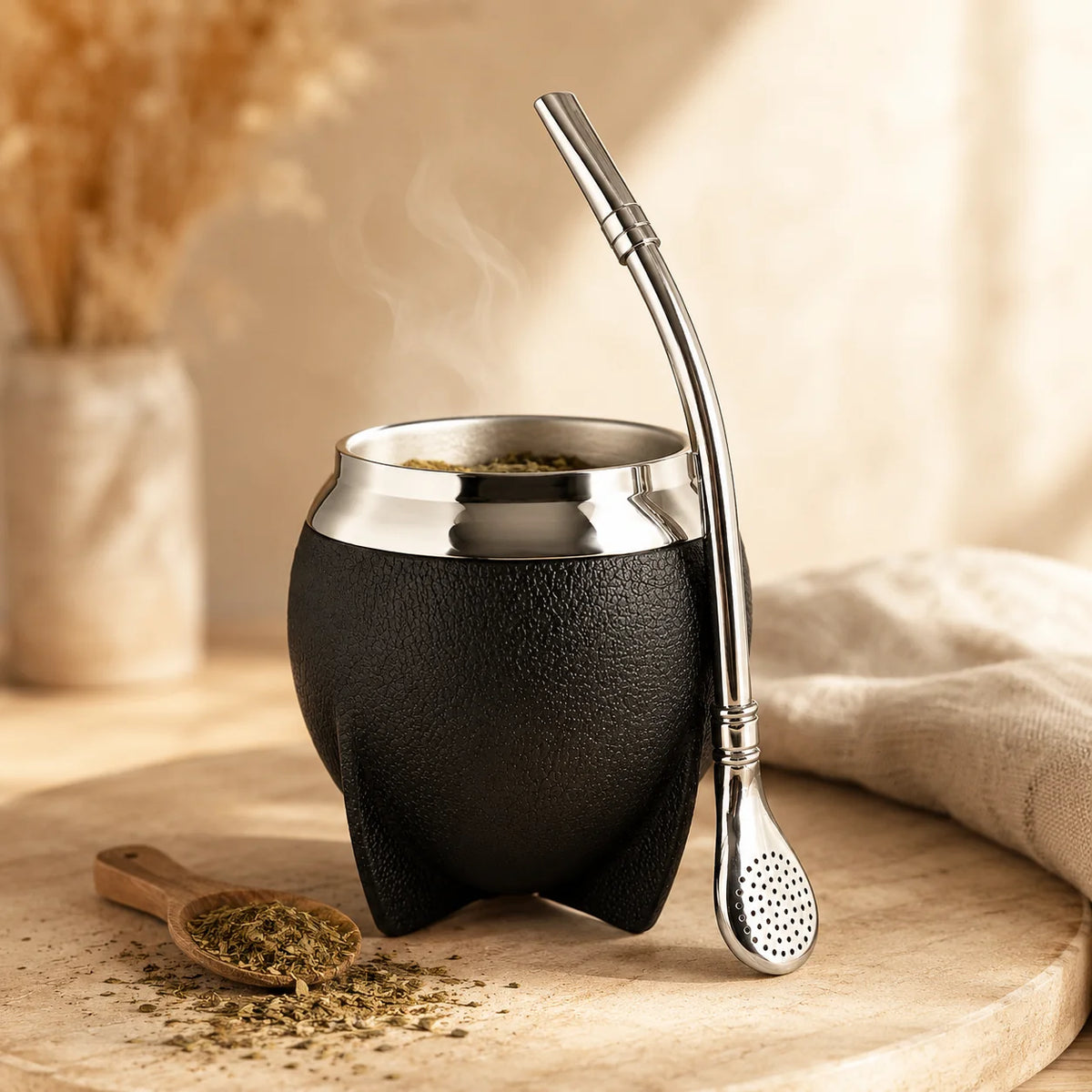 Yerba Mate Gourd Insulated Stainless Steel Removable Bombilla