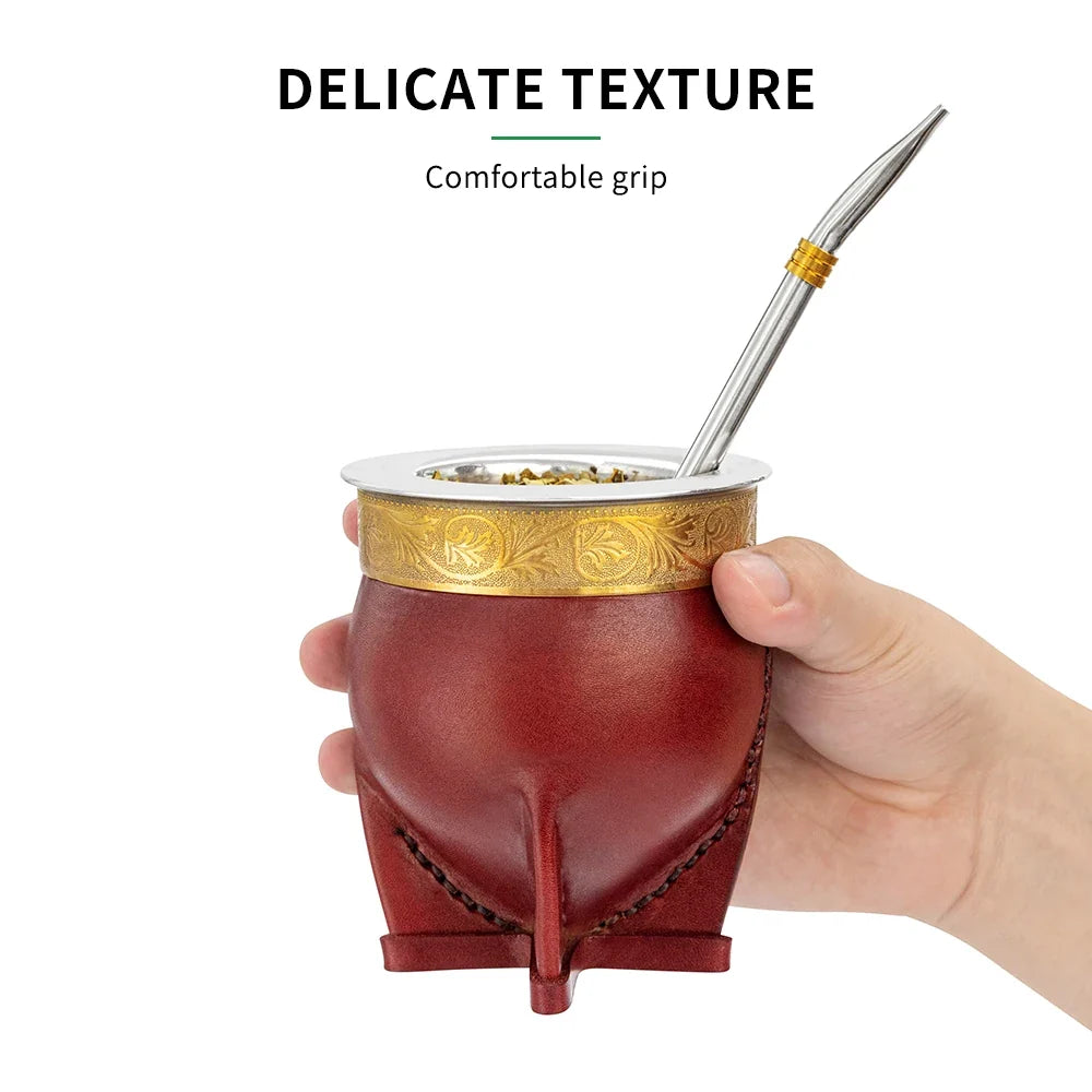 Yerba Mate Set Stainless Steel Reusable Bombilla & Brush
