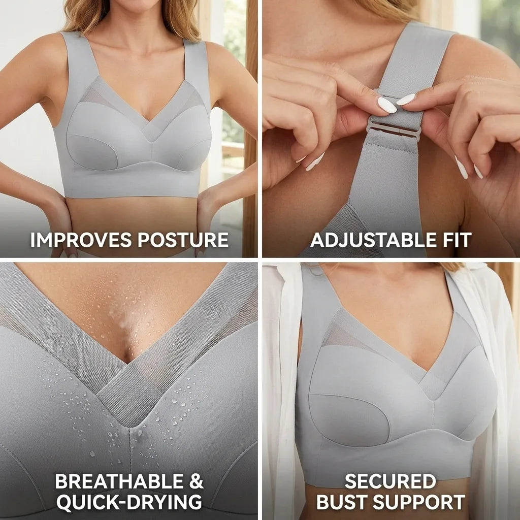 Yoga & Fitness Bra Full-Cup Support Adjustable Straps