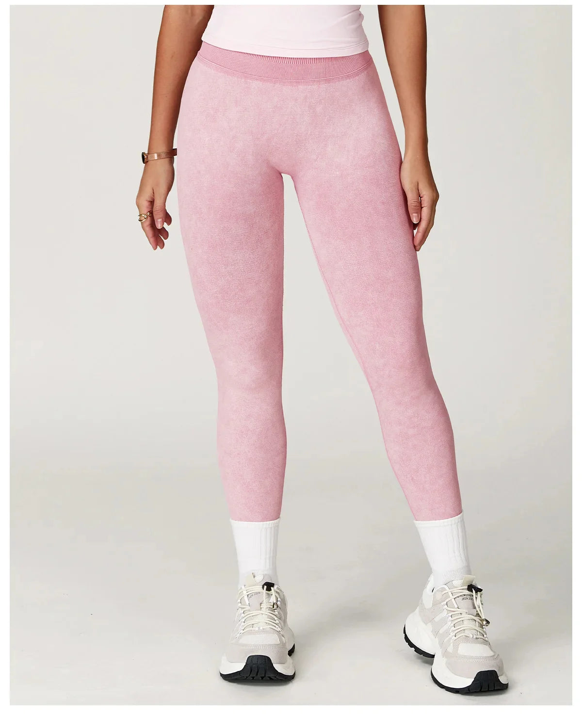 Yoga Leggings Seamless Ribbed High-Waist Ankle-Length
