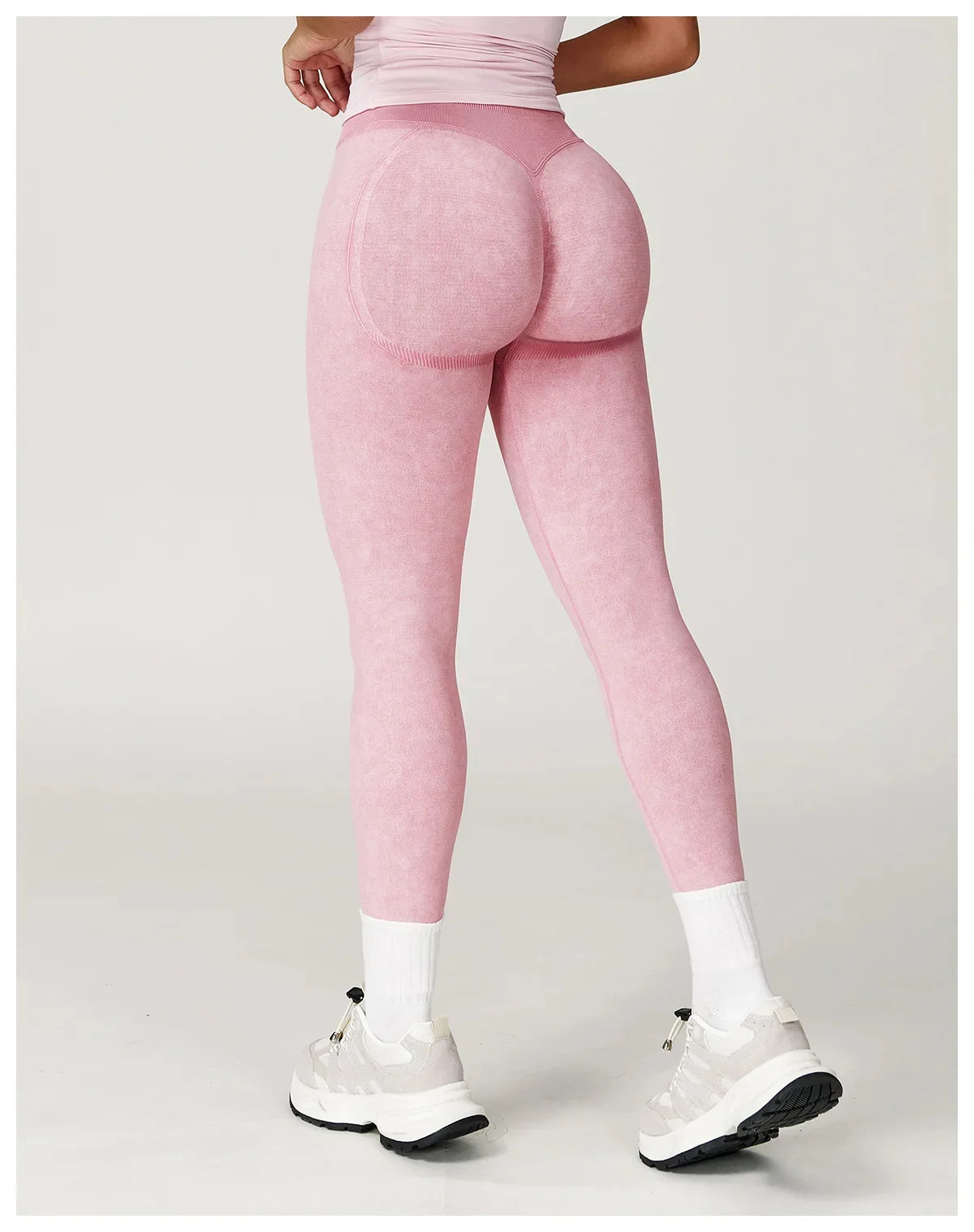 Yoga Leggings Seamless Ribbed High-Waist Ankle-Length
