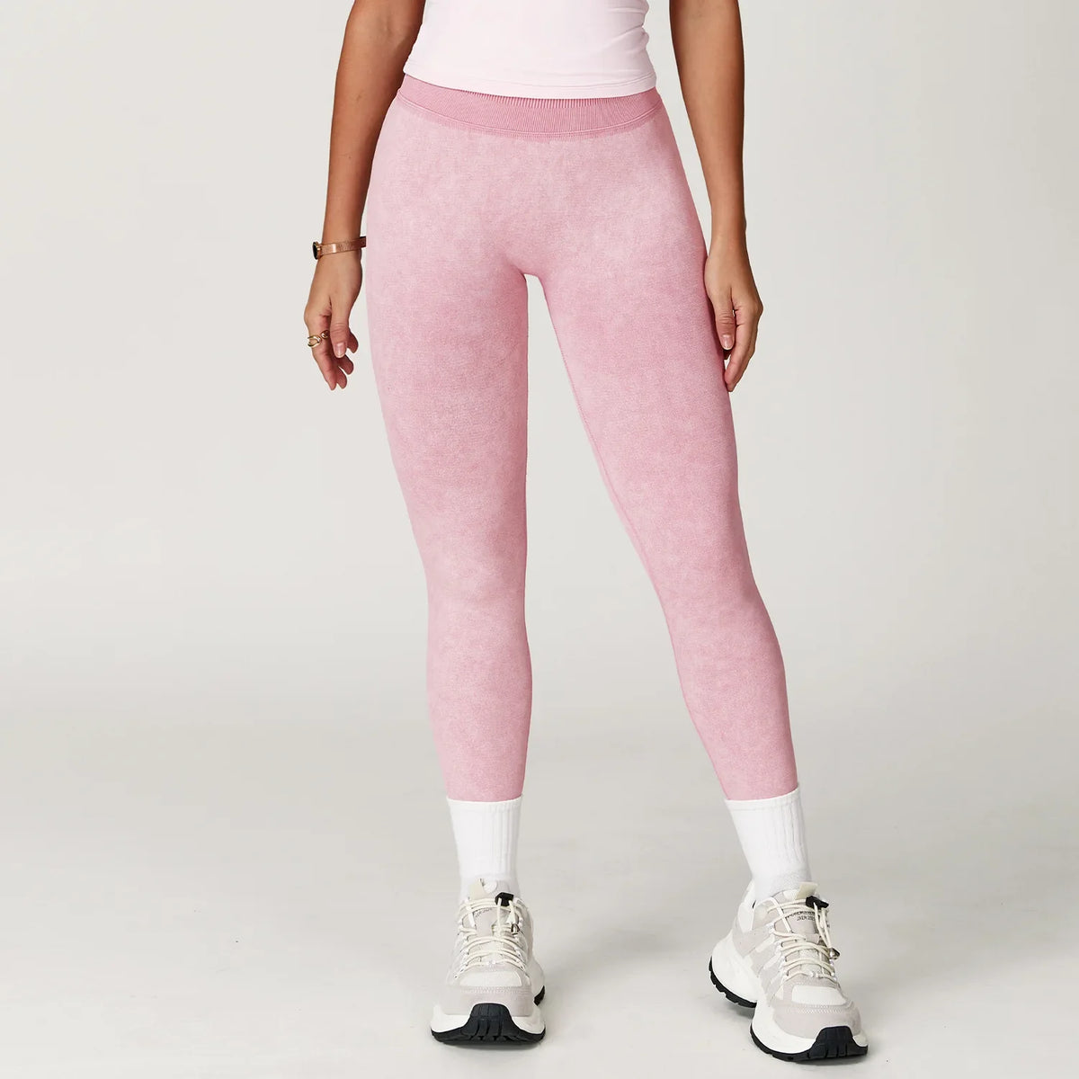 Yoga Leggings Seamless Ribbed High-Waist Ankle-Length