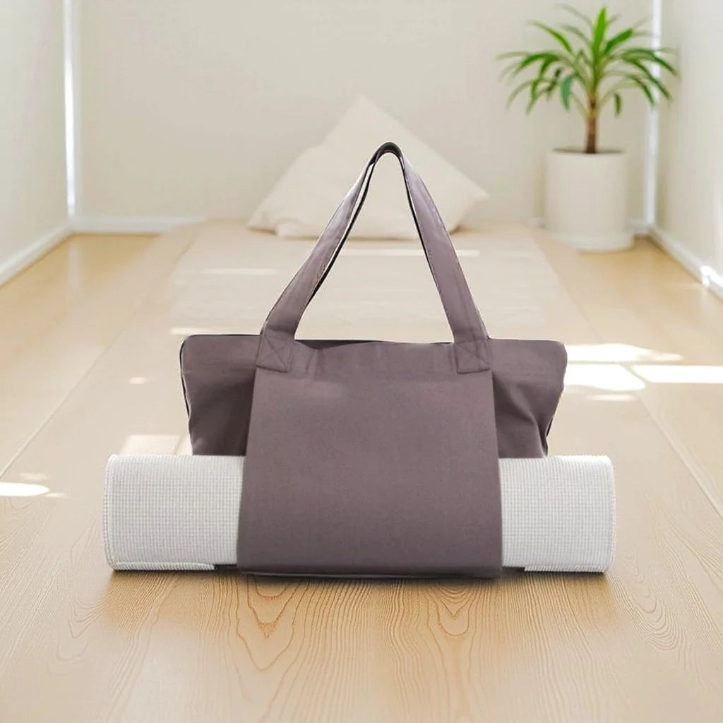 Yoga Mat Carry Bag Canvas Adjustable Strap Extra Storage