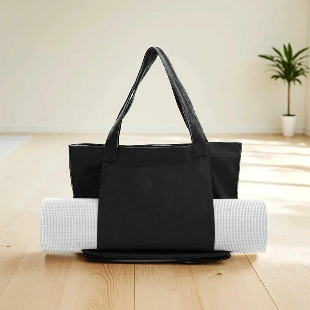 Yoga Mat Carry Bag Canvas Adjustable Strap Extra Storage