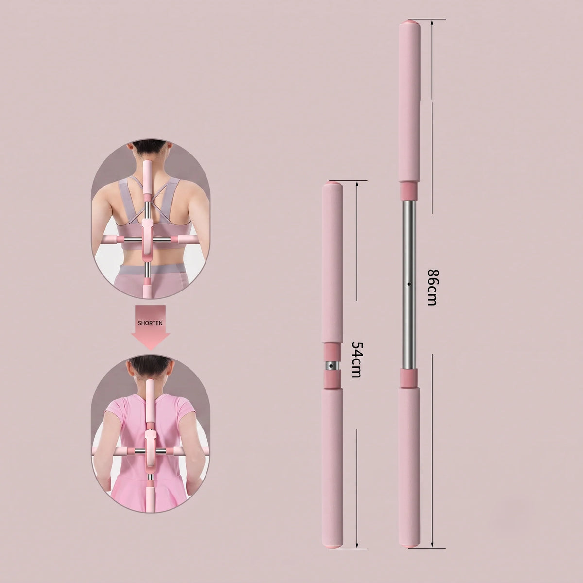 Yoga Posture Support Stick Telescoping Foam Grip