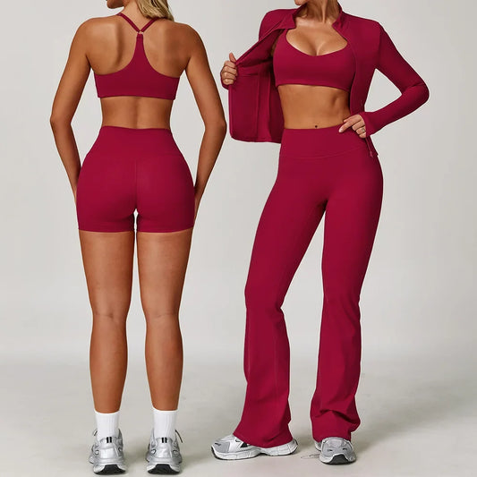 Yoga Set Seamless Long Sleeve Quick-Dry