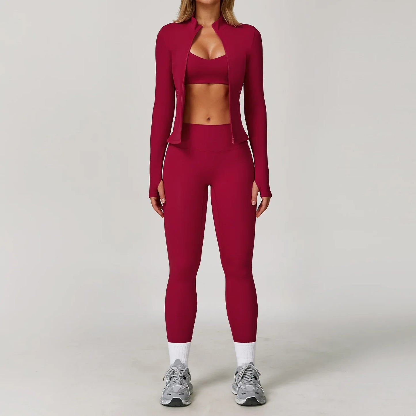 Yoga Set Seamless Long Sleeve Quick-Dry