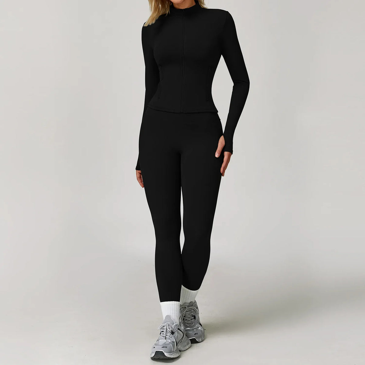 Yoga Set Seamless Long Sleeve Quick-Dry