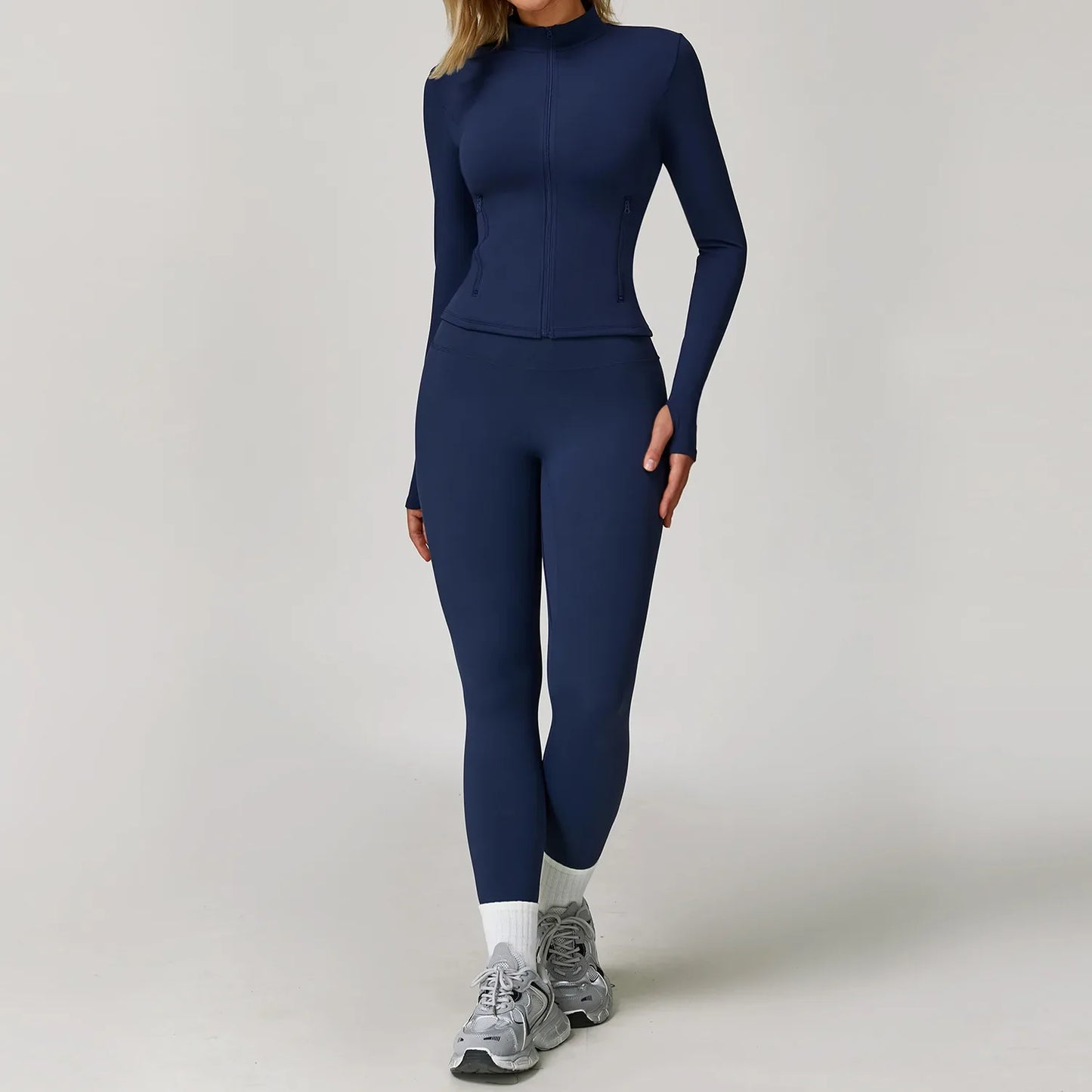 Yoga Set Seamless Long Sleeve Quick-Dry