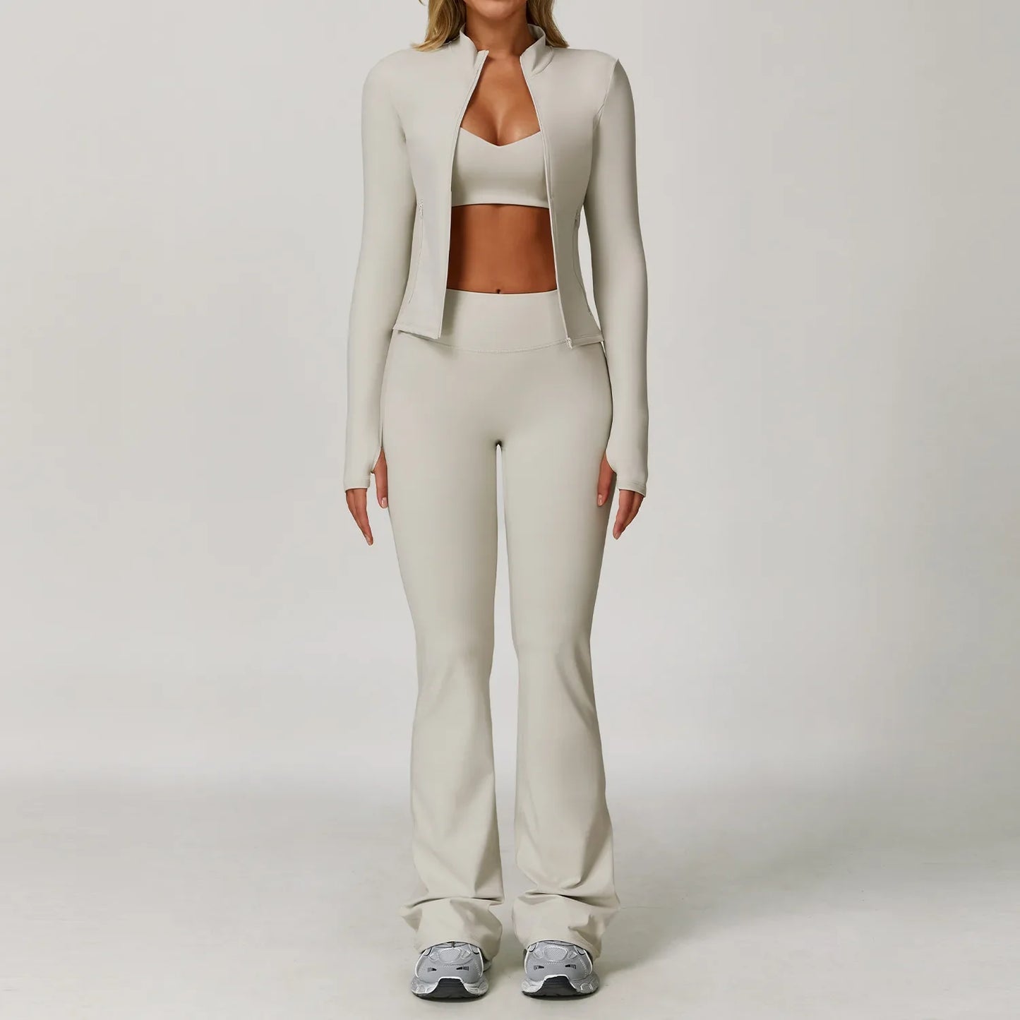 Yoga Set Seamless Long Sleeve Quick-Dry