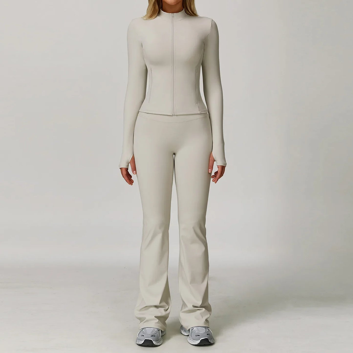 Yoga Set Seamless Long Sleeve Quick-Dry