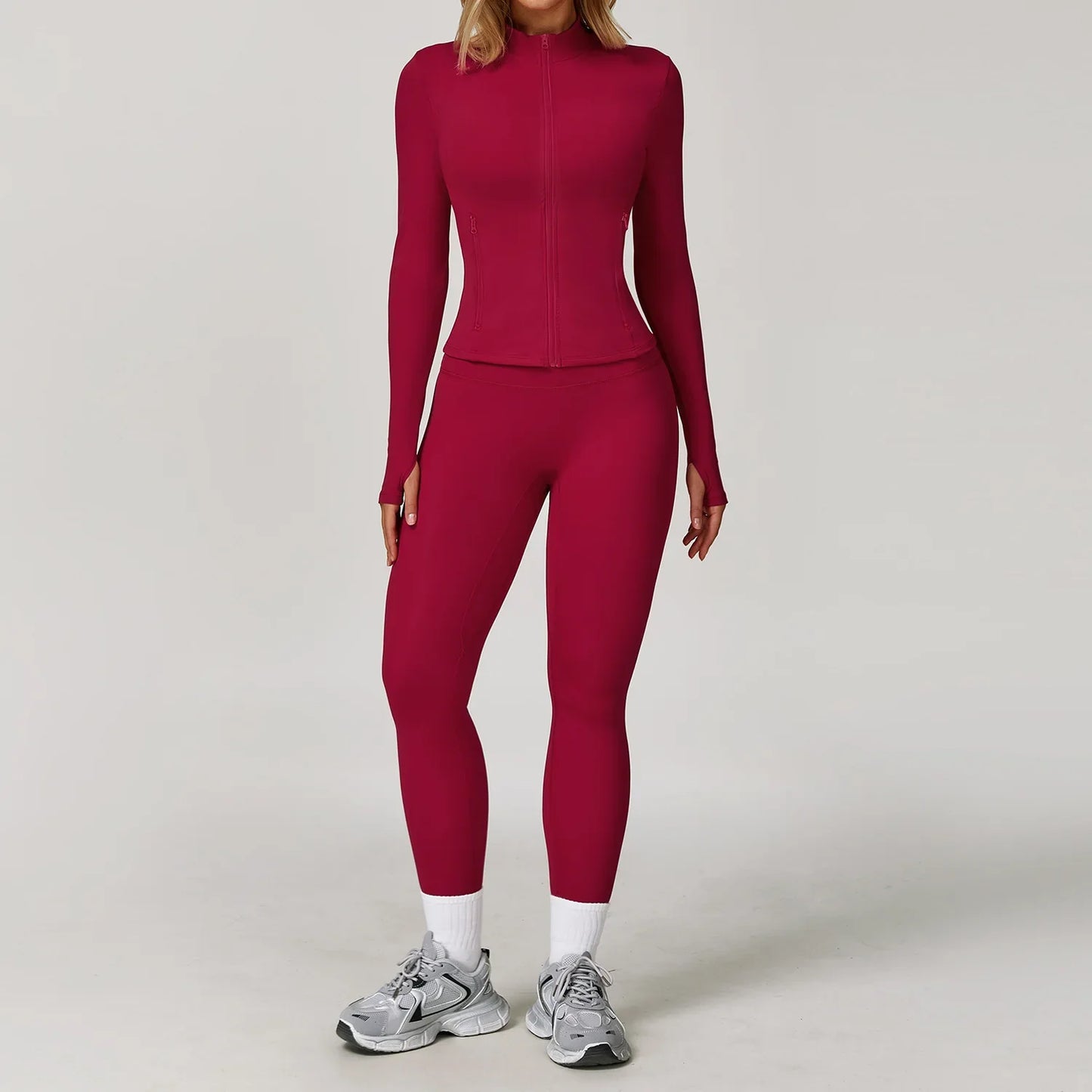 Yoga Set Seamless Long Sleeve Quick-Dry