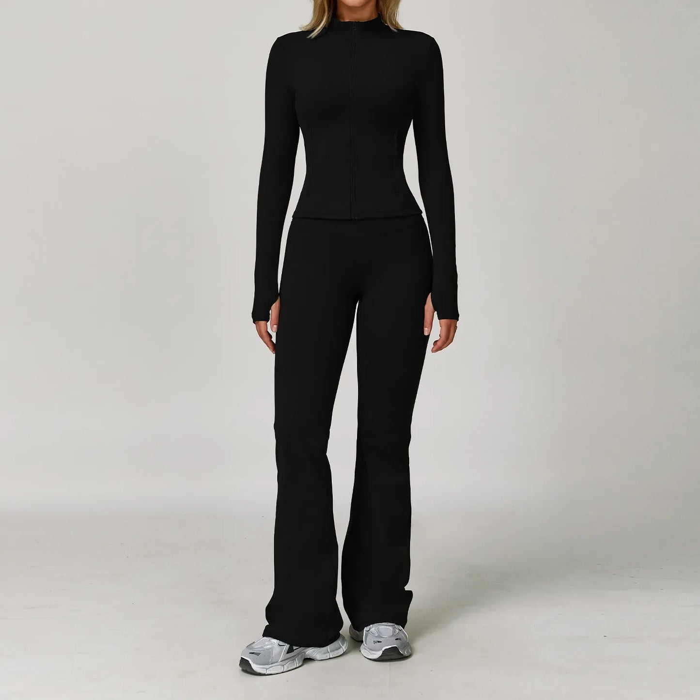 Yoga Set Seamless Long Sleeve Quick-Dry
