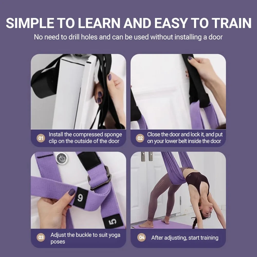Yoga Strap Adjustable Metal Buckle Slip-Free