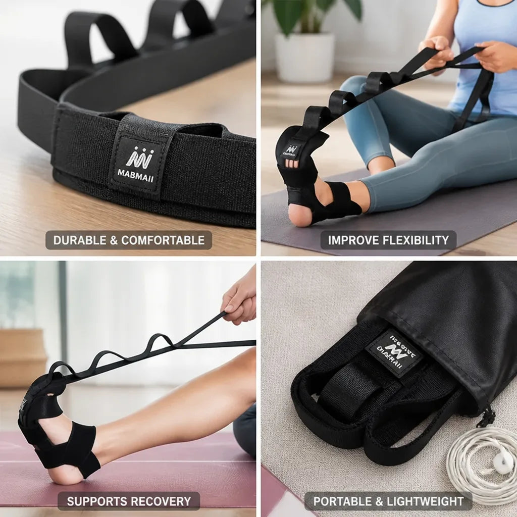 Yoga Stretching Strap Multi-Loop Nylon & Cotton Trim