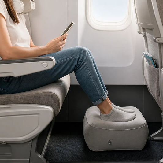 Adjustable Inflatable Footrest Pillow for Travel