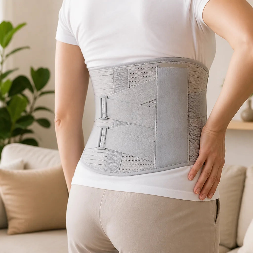 Adjustable Lumbar Support Belt with Shaped Stabilizers (Discreet Under Clothing)
