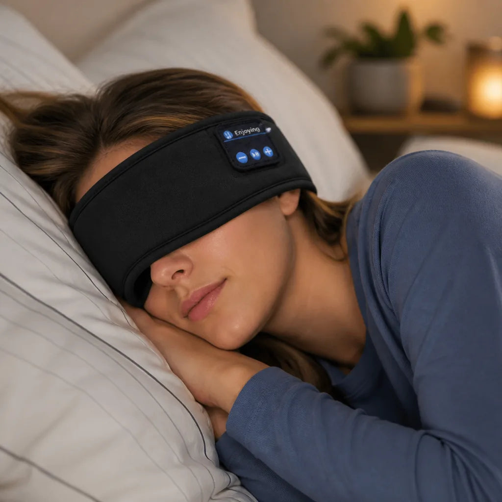 Bluetooth Sleep Mask with Integrated Earbuds (12+ Hour Battery)
