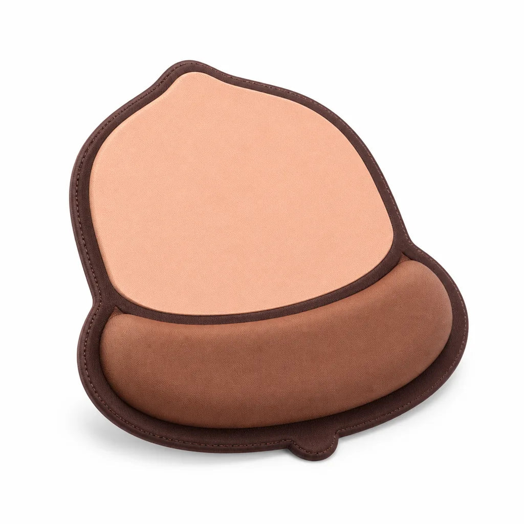 Contoured Wrist Rest Mouse Pad (Desk-Safe Surface)