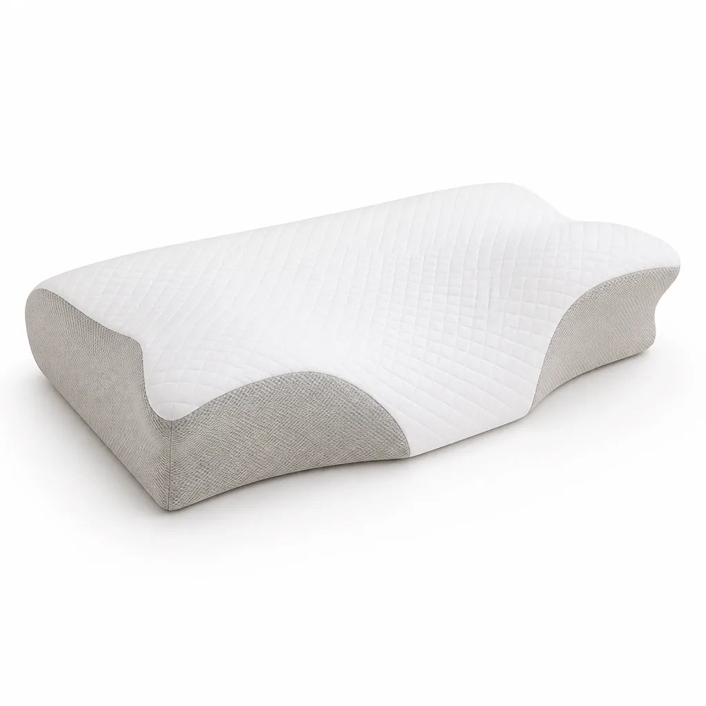Ergonomic Contoured Support Neck Pillow (Ventilated Hypoallergenic Cover)