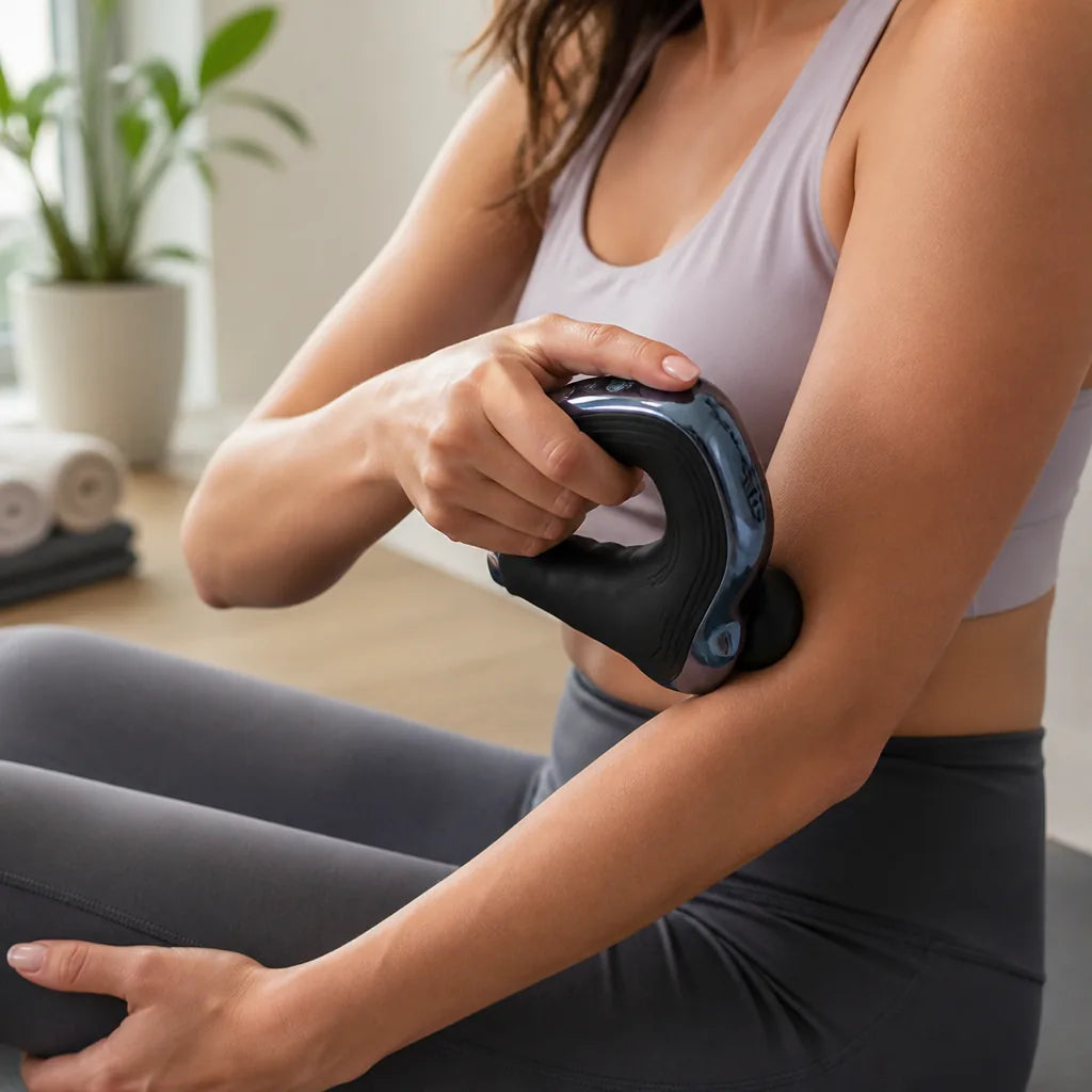 Ergonomic Rechargeable Fascia Massager with Deep-Tissue Micro-Vibration