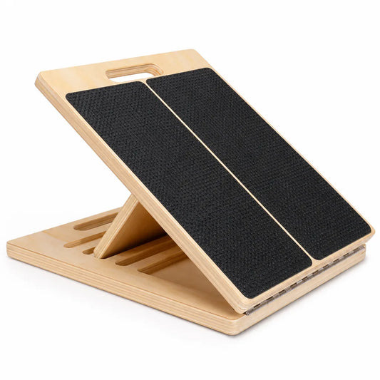 Foldable Solid Wood Non-Slip Calf Stretch Board (5-Position Adjustable)
