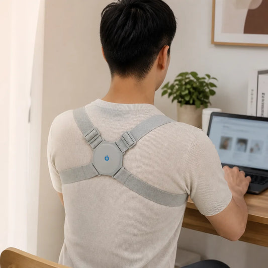 Integrated Vibration Sensor Posture Brace With Adjustable Straps