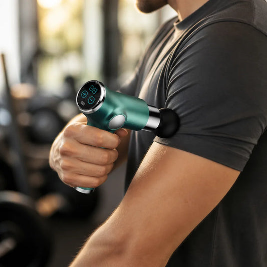 Portable Handheld Vibrational Massage Gun (Rechargeable, 1-Hour Battery)