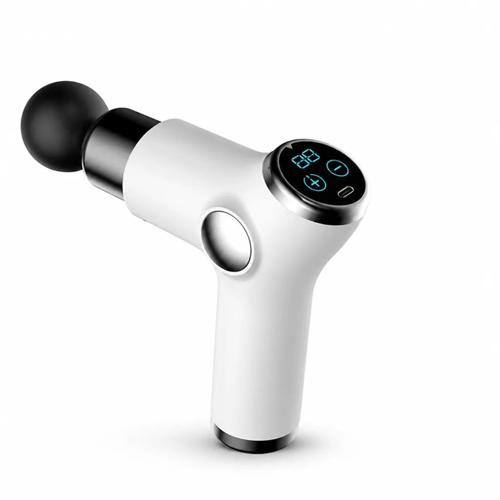 Portable Handheld Vibrational Massage Gun (Rechargeable, 1-Hour Battery)