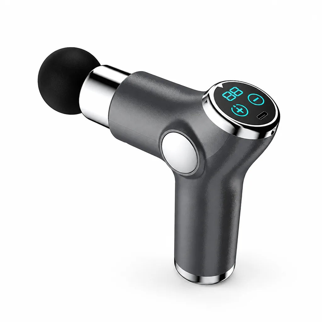 Portable Handheld Vibrational Massage Gun (Rechargeable, 1-Hour Battery)