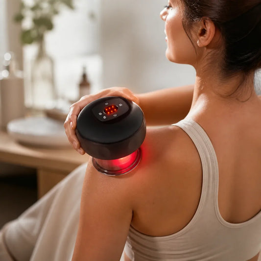 Rechargeable Cupping Massager with Red Light Therapy