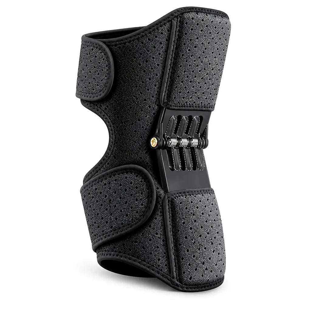 Spring-Loaded Rebound Knee Support Brace with Adjustable Straps