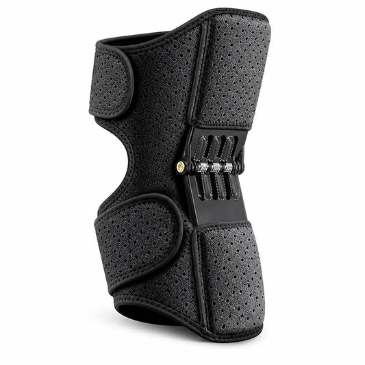 Spring-Loaded Rebound Knee Support Brace with Adjustable Straps