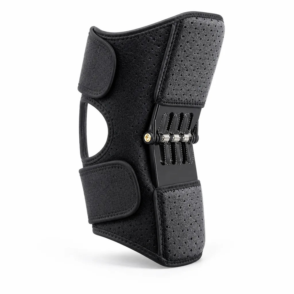 Spring-Loaded Rebound Knee Support Brace with Adjustable Straps