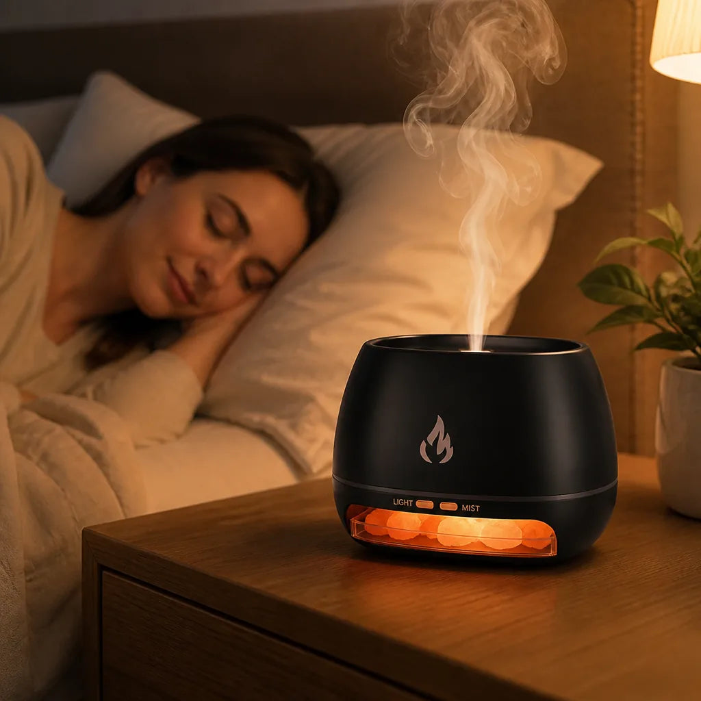 Ultrasonic Himalayan Salt Crystal Base Humidifier and Diffuser