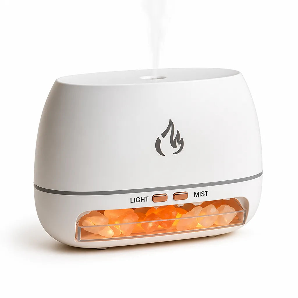 Ultrasonic Himalayan Salt Crystal Base Humidifier and Diffuser
