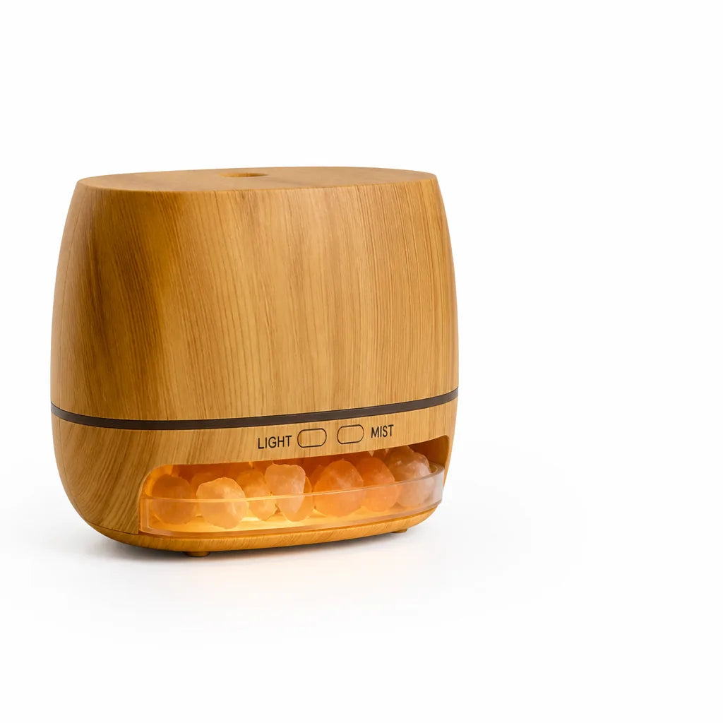Ultrasonic Himalayan Salt Crystal Base Humidifier and Diffuser